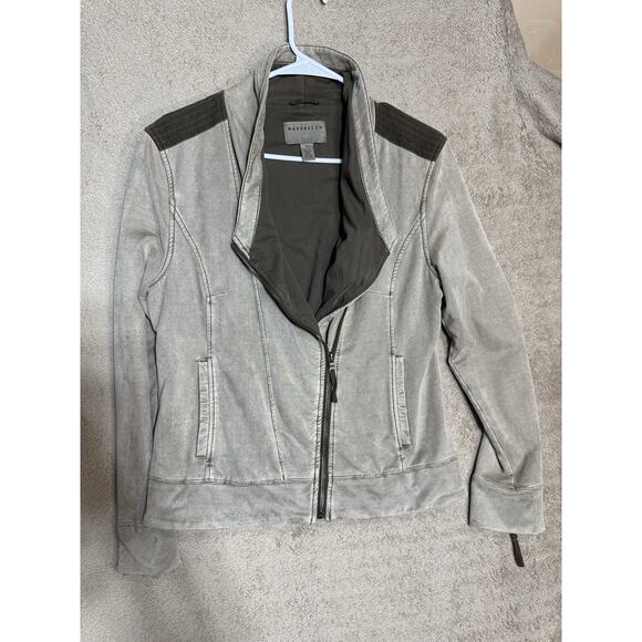 Anthropologie MARRAKECH Sz Medium Women's Helene Suede French Terry Moto Jacket - Picture 9 of 9